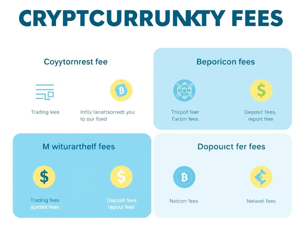 Infographic showing different types of crypto fees when you buy and sell crypto with no-to-low fees