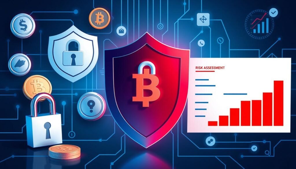 Security concept showing protection of crypto assets while trading with no-to-low fees